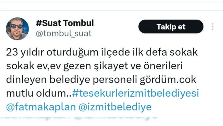 İzmit’te belediyenin vatandaş odaklı çalışmaları takdir topluyor