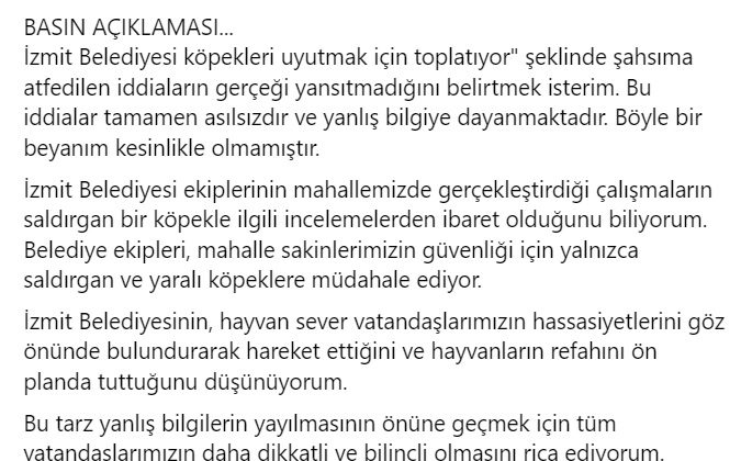 Muhtardan İzmit Belediyesi ile ilgili açıklama geldi; “İddialar asılsız”