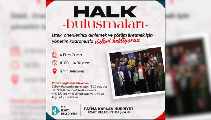 Başkan Hürriyet, Halk Günü buluşmalarına 4 Ekim’de devam edecek