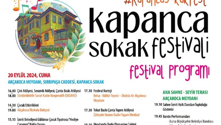 Kapanca Sokak Festivali’nin ilk günü dolu dolu geçecek