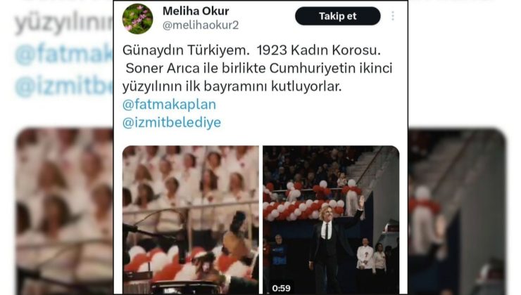 Usta Gazeteci Meliha Okur,  İzmit Belediyesinin muhteşem 101’inci yıl konserini paylaştı