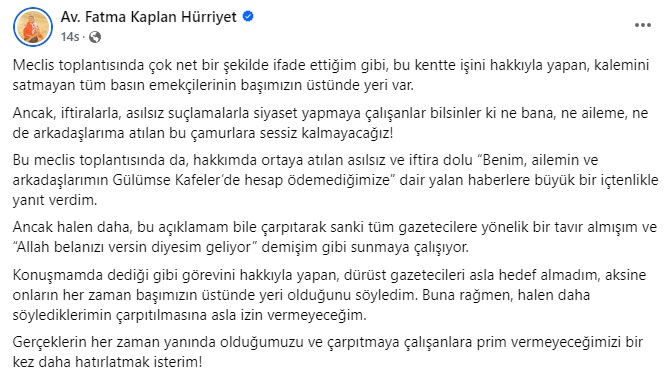 Hürriyet: Üstümüze atılan çamurlara sessiz kalmayacağız!