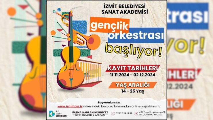 İzmit Sanat Akademisi’nden yeni proje! Gençlik Orkestrası başvuruları 11 Kasım’da başlıyor