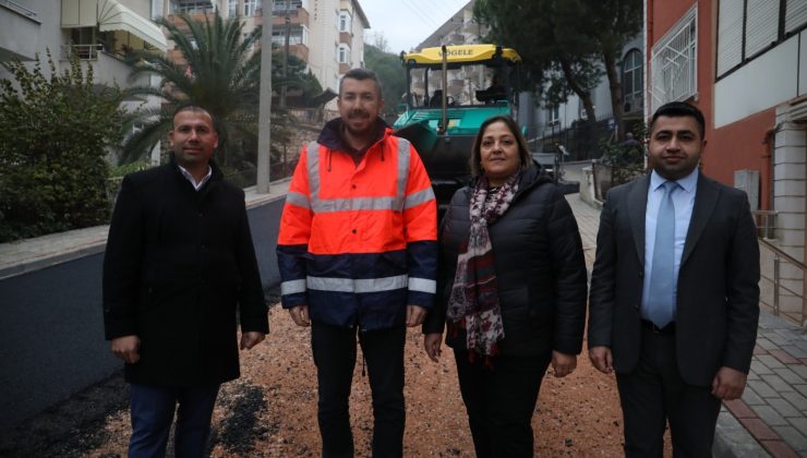 İzmit Belediyesi Yenimahalle’deki yol çalışmasında sona geldi