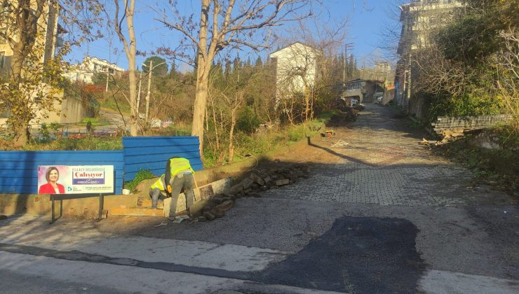 İzmit Belediyesinden Serdar Mahallesi’ne yeni beton merdiven