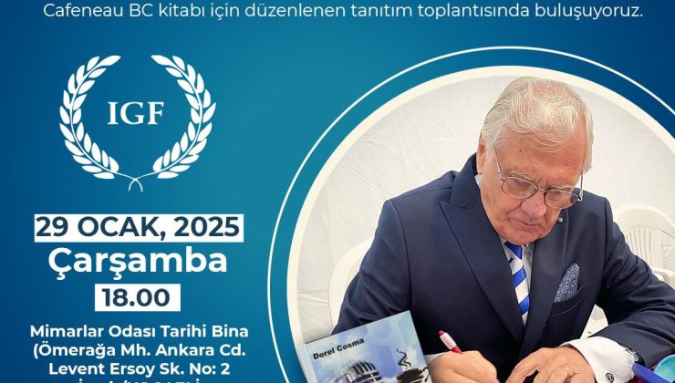 Prof. Dr. Dorel Cosma’nın hazırladığı Cafeneau BC kitabı İzmit’te tanıtılacak